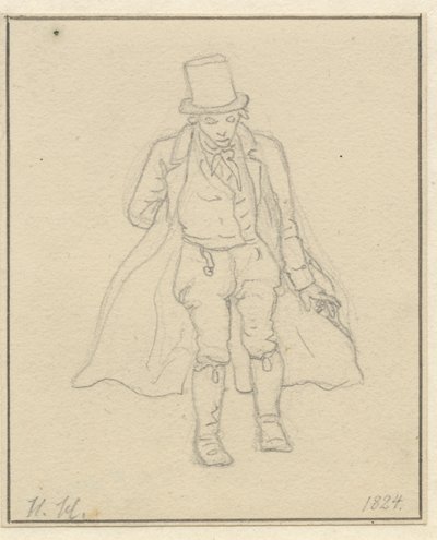 Retrato del pintor Hans Hansen, figura completa de Christoffer Wilhelm Eckersberg
