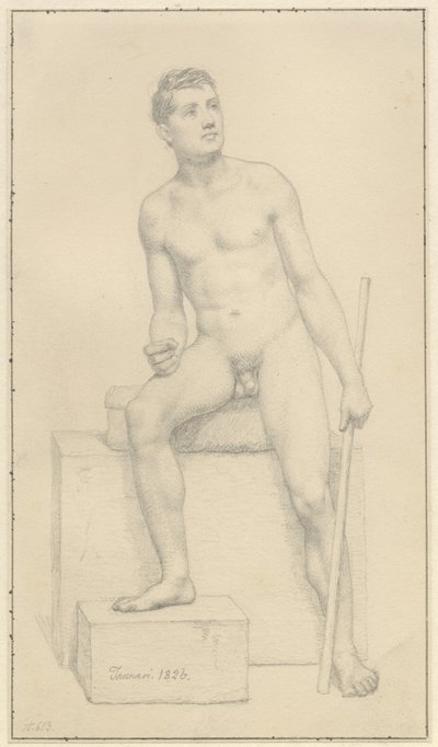 Modelo masculino desnudo sentado de Christoffer Wilhelm Eckersberg