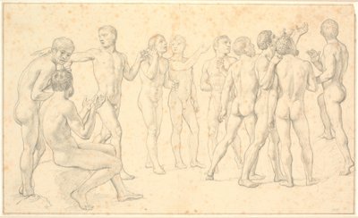 Estudio de un grupo de hombres desnudos de Christoffer Wilhelm Eckersberg