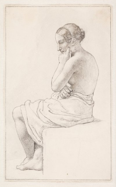 Estudio de una mujer semidesnuda sentada de Christoffer Wilhelm Eckersberg