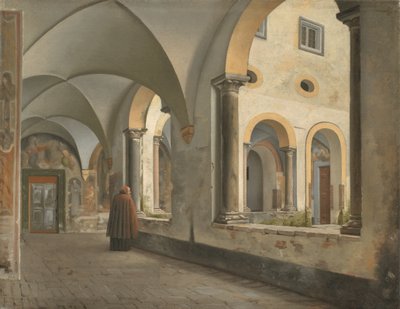 Los claustros del Monasterio Franciscano Santa María en Aracoeli en Roma de Christoffer Wilhelm Eckersberg