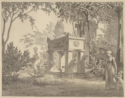 El sarcófago de Molière en el Jardin Elysée de Christoffer Wilhelm Eckersberg
