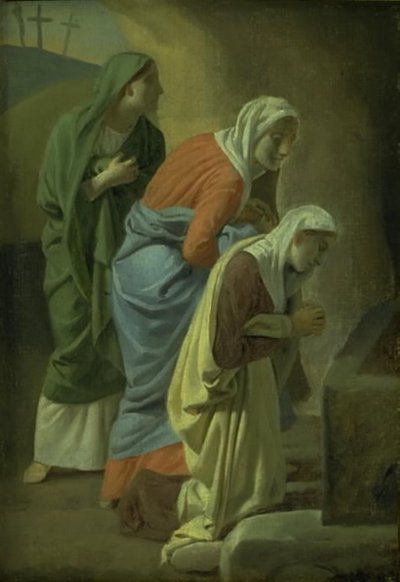Las tres Marías en la tumba de Cristo. Estudio de Christoffer Wilhelm Eckersberg