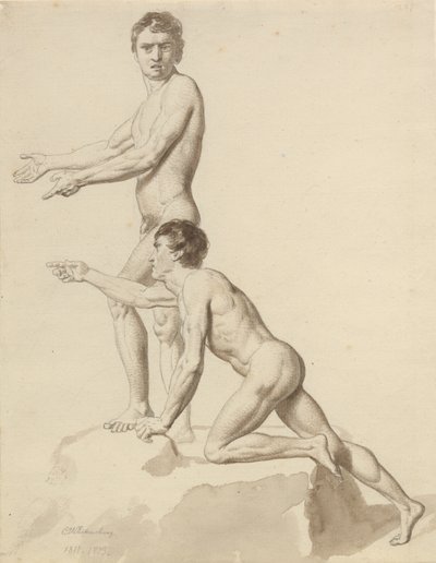 Dos israelitas sobre una roca de Christoffer Wilhelm Eckersberg