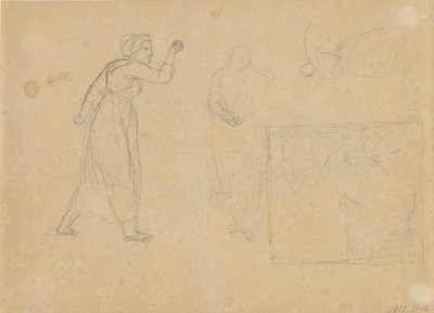 Boceto para la historia de una chica caída, hoja 1 de Christoffer Wilhelm Eckersberg