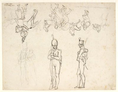 Boceto para una serie de figuras en una representación del bombardeo de Copenhague de Christoffer Wilhelm Eckersberg