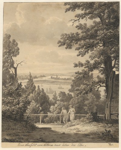 Vista desde Altona con vista al Elba de Christoffer Wilhelm Eckersberg