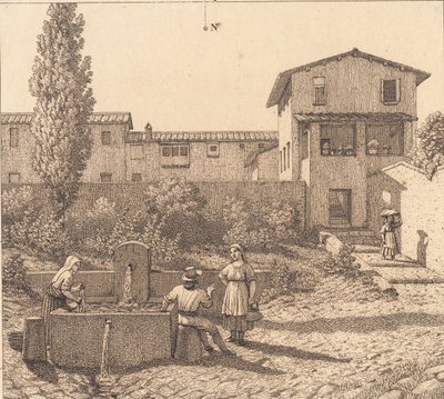 Vista de un pueblo italiano de Christoffer Wilhelm Eckersberg