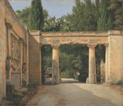 Vista del jardín de la Villa Borghese en Roma de Christoffer Wilhelm Eckersberg