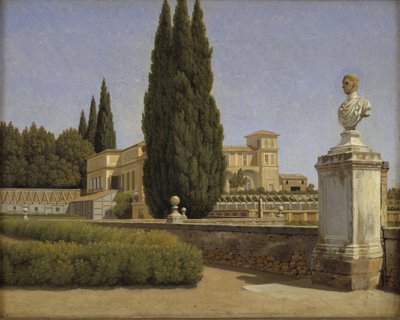 Vista de los jardines de la Villa Albani. Roma de Christoffer Wilhelm Eckersberg