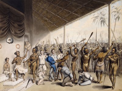 Un Jefe Nativo Ordenando la Ejecución de Europeos, 1817 de C. Bray