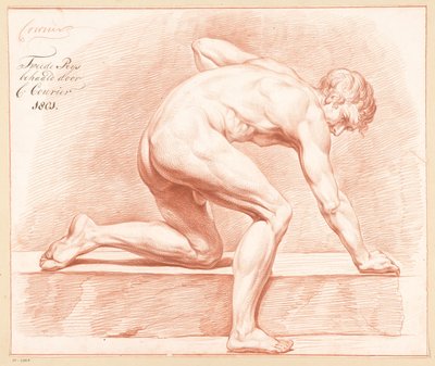 Desnudo masculino arrodillado, vista lateral (2º premio 1801) de C. Courier