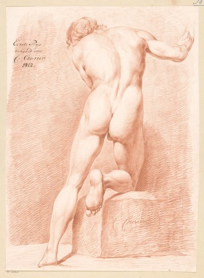 Desnudo masculino de pie, visto desde atrás (1er premio 1802) de C. Courier