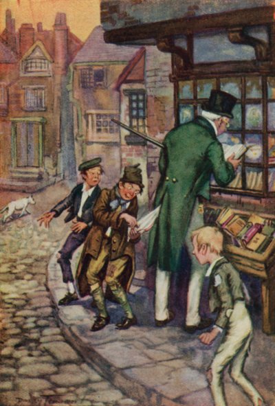 Ilustración para Oliver Twist de Charles Dickens (litografía en color) de C. Dudley (after) Tennant