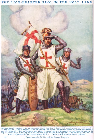 Retrato de Ricardo I, El Rey Corazón de León en Tierra Santa, de "Newnes