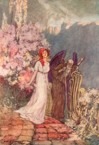 El jardín perdido (litografía en color) de C. Dudley (after) Tennant