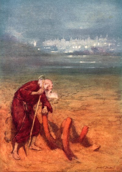 La tierra perdida (litografía en color) de C. Dudley (after) Tennant