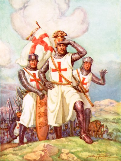 El rey corazón de león en Tierra Santa (litografía en color) de C. Dudley Tennant