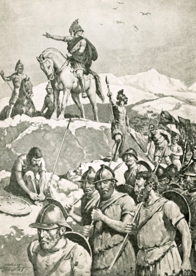 El avance del poderoso Alejandro (litografía) de C. Dudley Tennant