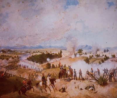 Guerra Mexicano-Estadounidense (1846-48), Batalla de Molino del Rey, tropas estadounidenses atacando de C. Escalante