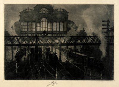 Grand Central Station de noche de C. F. William Mielatz