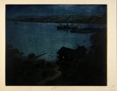 Luz de luna--Río Hudson de C. F. William Mielatz