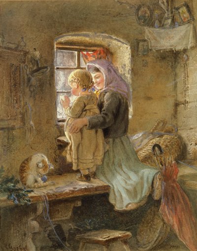 Interior: Campesina y niño de C. Goebel