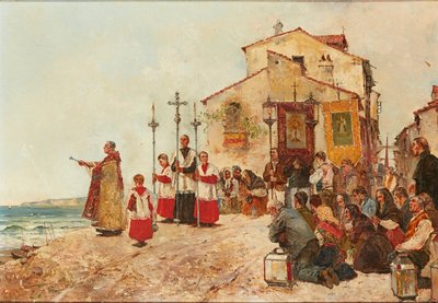 Bendición de la captura ( óleo sobre lienzo) de C. Gonzalez