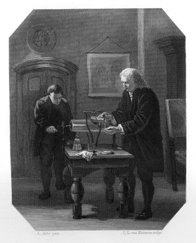 Pieter van Musschenbroek y Andreas Cunaeus, científicos holandeses, c1870 de Domenico del Barbiere