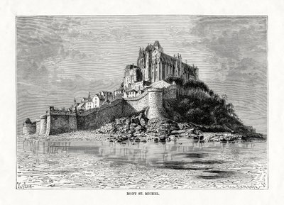 Mont-Saint-Michel, Normandía, Francia, 1879 de C. Laplante