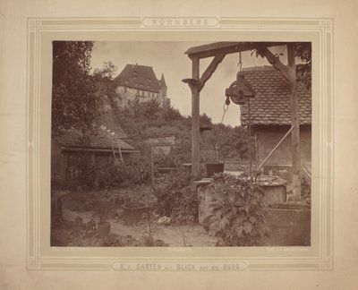 Heidelberg - Vista del castillo desde el jardín, c.1870 (impresión a la albúmina sobre cartulina) de C. M. Eckert