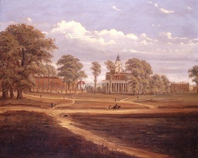 Vista a través de Clapham Common hacia North Side y The Pavement de C. Norris