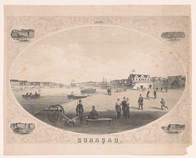 Vista de un puerto en Curaçao Curazao (título sobre objeto) de C. Parsons