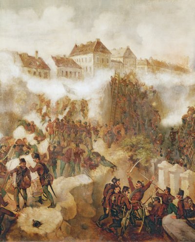 La recaptura de la fortaleza de Buda por los insurgentes húngaros el 21 de mayo de 1849 de C. Wemik
