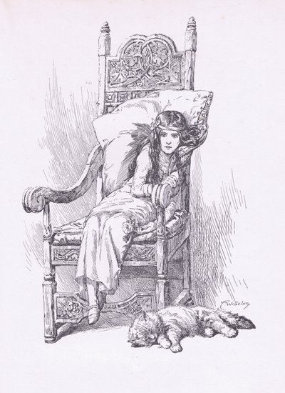 Apoyado en el gran sillón, de El Niño del Aire publicado por Duckworth de C. Wilhelm
