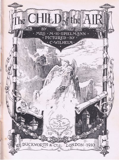 Diseño de la página del título, de El Niño del Aire publicado por Duckworth de C. Wilhelm
