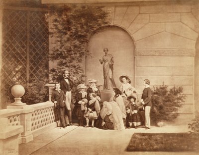 Retrato de la familia real en Osborne House, 1857 de Caldesi and Montecchi