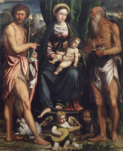 Madonna y el Niño con San Juan Bautista y San Jerónimo de Callisto Piazza