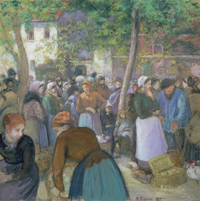Mercado de aves en Gisors de Camille Jacob Pissarro