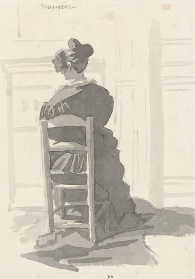 Señora sentada en una silla, vista desde atrás de Camille Chenou Levesque