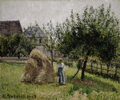 Manzanos en Eragny, Mañana Soleada de Camille Jacob Pissarro