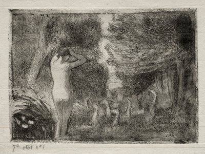 Bañista y gansos, 1895 de Camille Jacob Pissarro