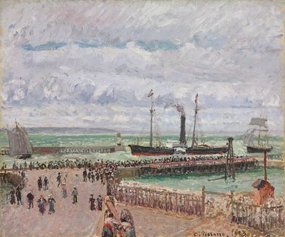 Entrada al puerto de Le Havre y los rompeolas del oeste, clima gris luminoso, 1903 de Camille Jacob Pissarro