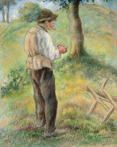 Padre Melon encendiendo su pipa, c.1879 de Camille Jacob Pissarro