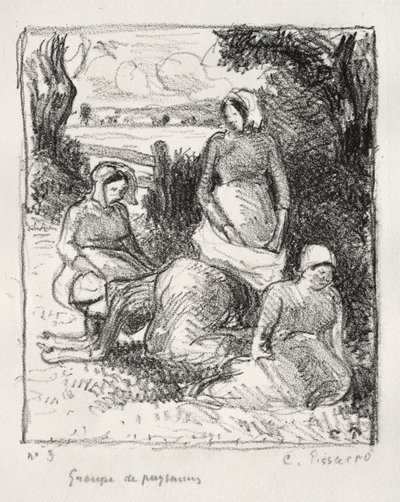 Grupo de campesinos, c. 1896 de Camille Jacob Pissarro