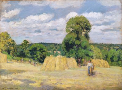 Cosecha en Montfoucault, 1876 de Camille Jacob Pissarro