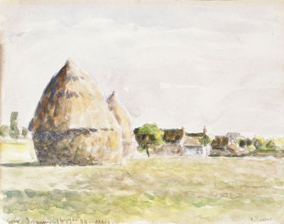Pajar, tarde en Eragny de Camille Jacob Pissarro