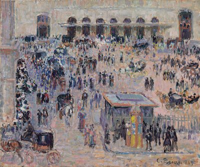 La Plaza del Havre y la Estación Saint-Lazare, 1893 de Camille Jacob Pissarro