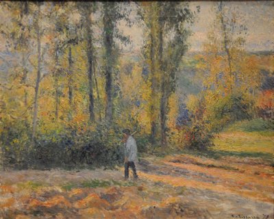 Paisaje con un Cazador, Pontoise, 1879 de Camille Jacob Pissarro