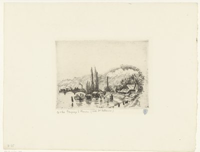 Paisaje cerca de Rouen Paysage à Rouen (Côte ste Catherine) (título sobre objeto) de Camille Jacob Pissarro